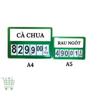 Bảng lật số quầy rau, bảng giá siêu thị