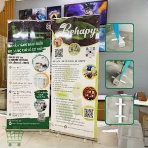 Standee cuốn nhựa, giá cuốn nhựa