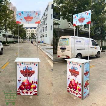 Quầy nhôm, booth sampling bằng nhôm, quầy bán hàng di động bằng nhôm