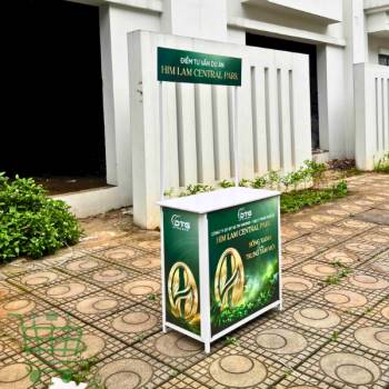 Quầy sắt, booth sampling bằng sắt, quầy bán hàng di động