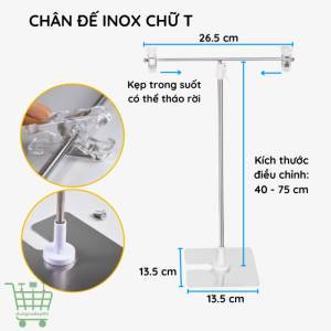 Kệ chữ T inox, giá treo inox chữ T treo poster